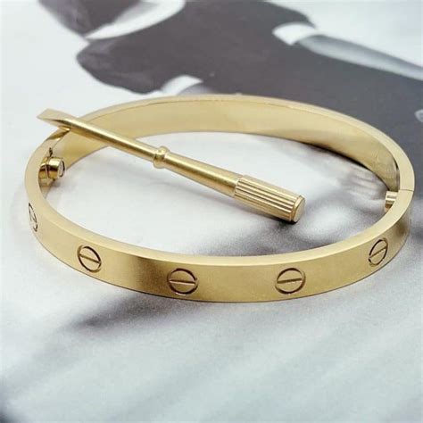 cartier love bracelet dupe gold|cartier love bracelet look real.